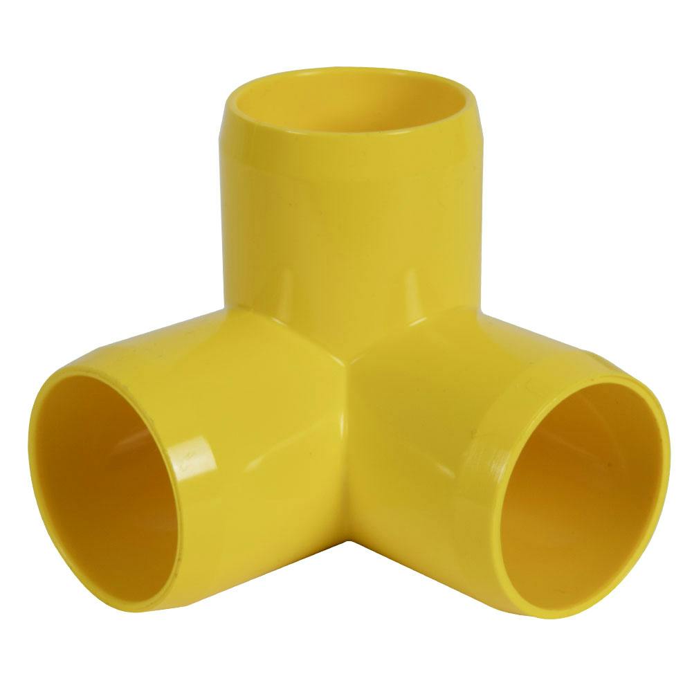 1-1/4" Schedule 40 Yellow PVC Furniture-Grade Socket 3-Way Elbow