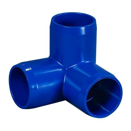 1-1/4" Schedule 40 Blue PVC Furniture-Grade Socket 3-Way Elbow