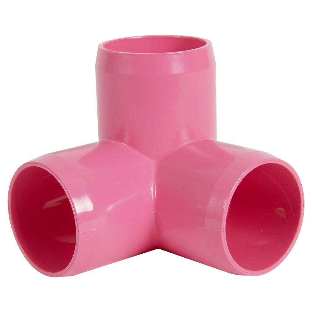 1-1/4" Schedule 40 Pink PVC Furniture-Grade Socket 3-Way Elbow