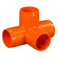 1-1/4" Schedule 40 Orange PVC Furniture-Grade Socket 4-Way Tee
