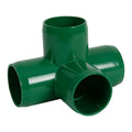 1-1/4" Schedule 40 Green PVC Furniture-Grade Socket 4-Way Tee