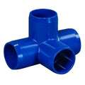 1-1/4" Schedule 40 Blue PVC Furniture-Grade Socket 4-Way Tee