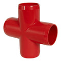 1-1/4" Schedule 40 Red PVC Furniture-Grade Socket Cross