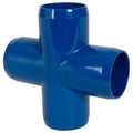 1-1/4" Schedule 40 Blue PVC Furniture-Grade Socket Cross