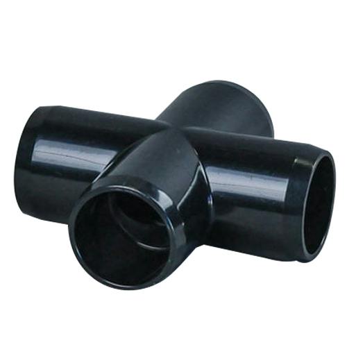 1-1/4" Schedule 40 Black PVC Furniture-Grade Socket Cross