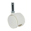 White PVC Caster with 2-1/4" OD x 1-1/2" W Wheel & 1" Long 7/16" Friction Stem