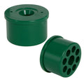 Green PVC Fitting Adapter Cap for 7/16" Stud Caster & 1-1/4" Furniture-Grade PVC Socket Fitting