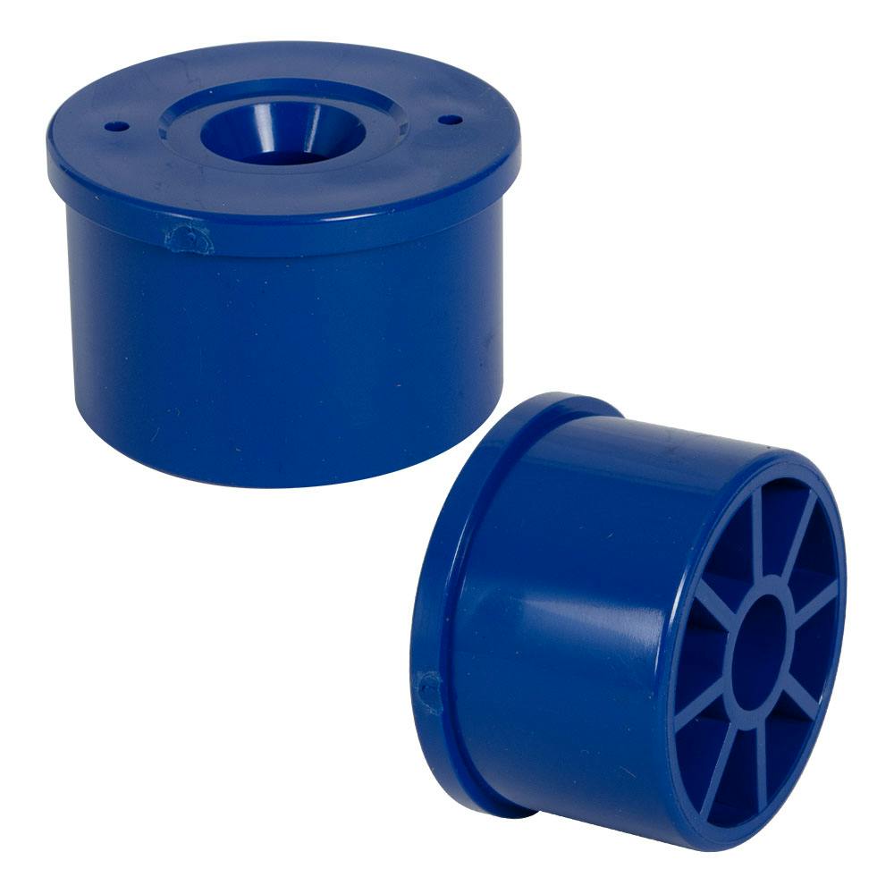 Blue PVC Fitting Adapter Cap for 7/16" Stud Caster & 1-1/4" Furniture-Grade PVC Socket Fitting