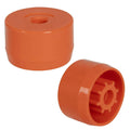 Orange PVC Pipe Adapter Cap for 7/16" Stud Caster & 1-1/4" Furniture-Grade PVC Pipe