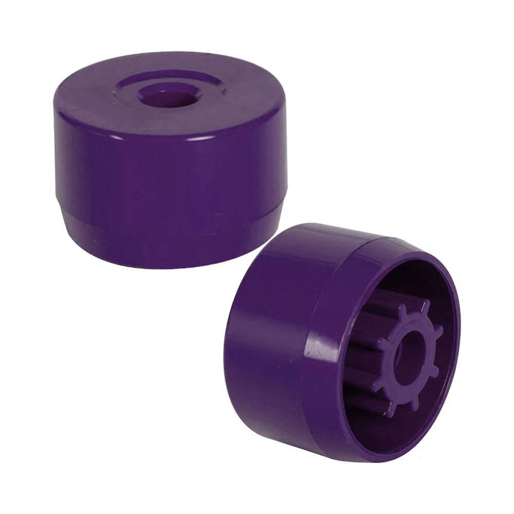 Purple PVC Pipe Adapter Cap for 7/16" Stud Caster & 1-1/4" Furniture-Grade PVC Pipe