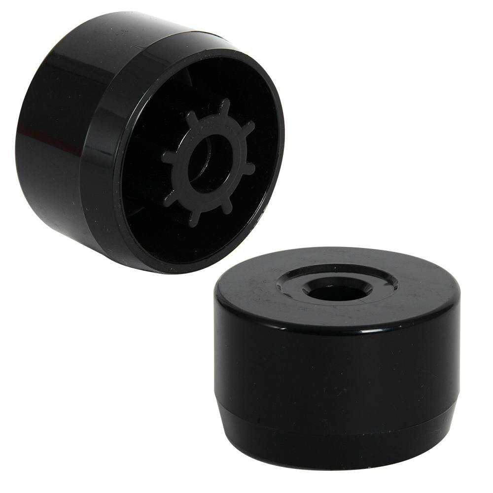 Black PVC Pipe Adapter Cap for 7/16" Stud Caster & 1-1/4" Furniture-Grade PVC Pipe