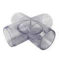 3/4" DuraClear NSF Schedule 40 Clear PVC Furniture-Grade Socket Cross
