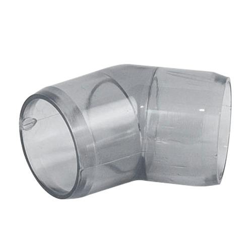 1" DuraClear NSF Schedule 40 Clear PVC Furniture-Grade Socket 45° Elbow