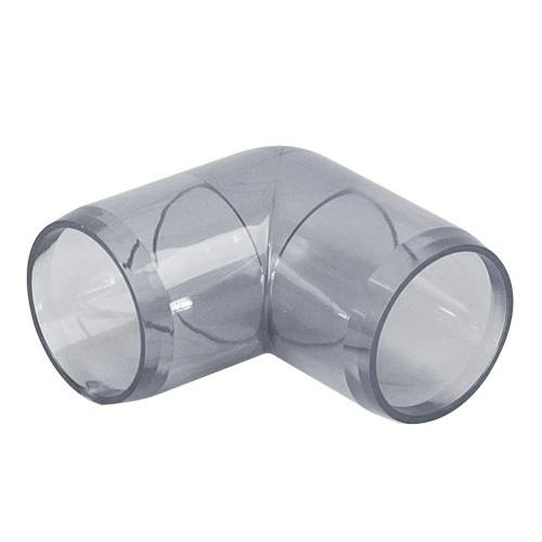 1/2" DuraClear NSF Schedule 40 Clear PVC Furniture-Grade Socket 90° Elbow