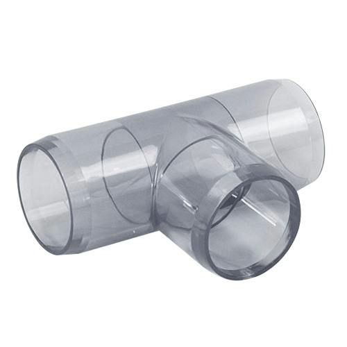 1-1/4" DuraClear NSF Schedule 40 Clear PVC Furniture-Grade Socket Tee