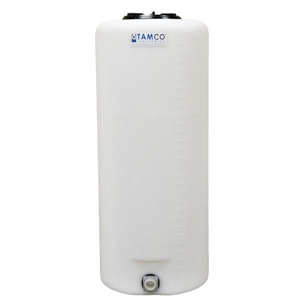 15 Gallon Tamco® Vertical Natural PE Tank with 5-1/2" Lid & 3/4" Fitting - 13" Dia. x 31" Hgt.