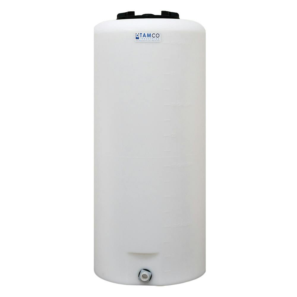 40 Gallon Tamco® Vertical Natural PE Tank with 8" Lid & 3/4" Fitting - 19" Dia. x 41" Hgt.