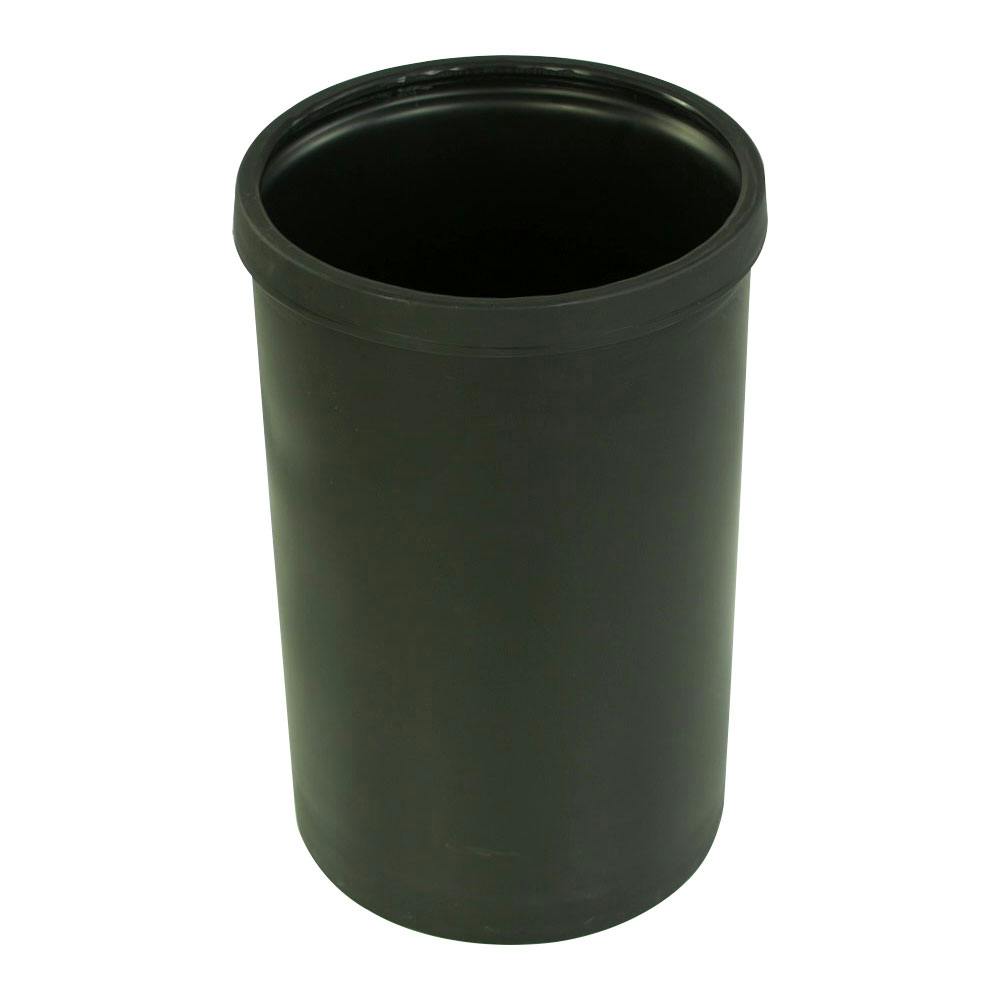 10 Gallon Black LLDPE Cylindrical Tamco® Heavy-Wall Graduated Tank with External Flange - 13" Dia. x 21" Hgt. (Cover Sold Separately)