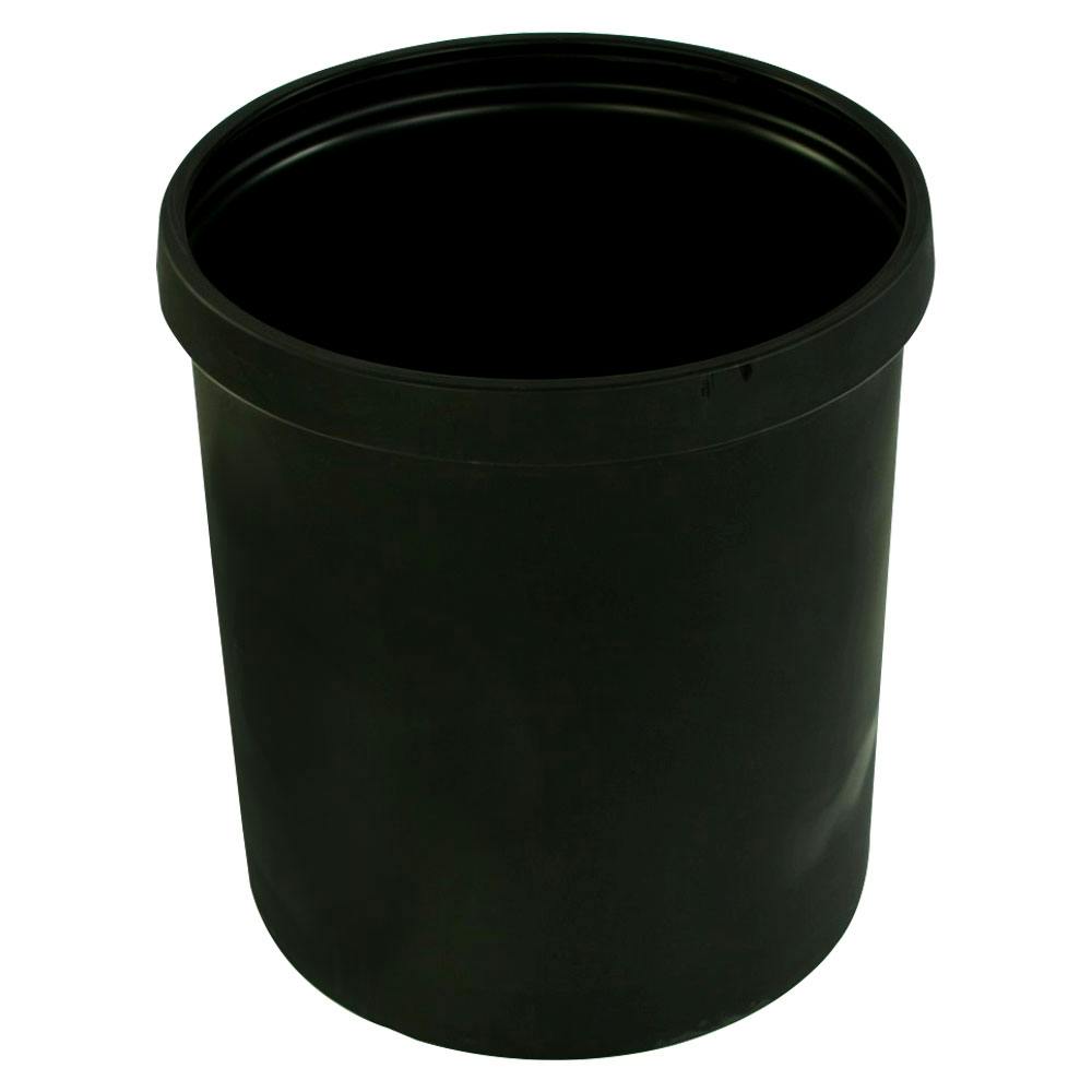 20 Gallon Black LLDPE Cylindrical Tamco® Heavy-Wall Graduated Tank with External Flange - 19" Dia. x 22" Hgt. (Cover Sold Separately)