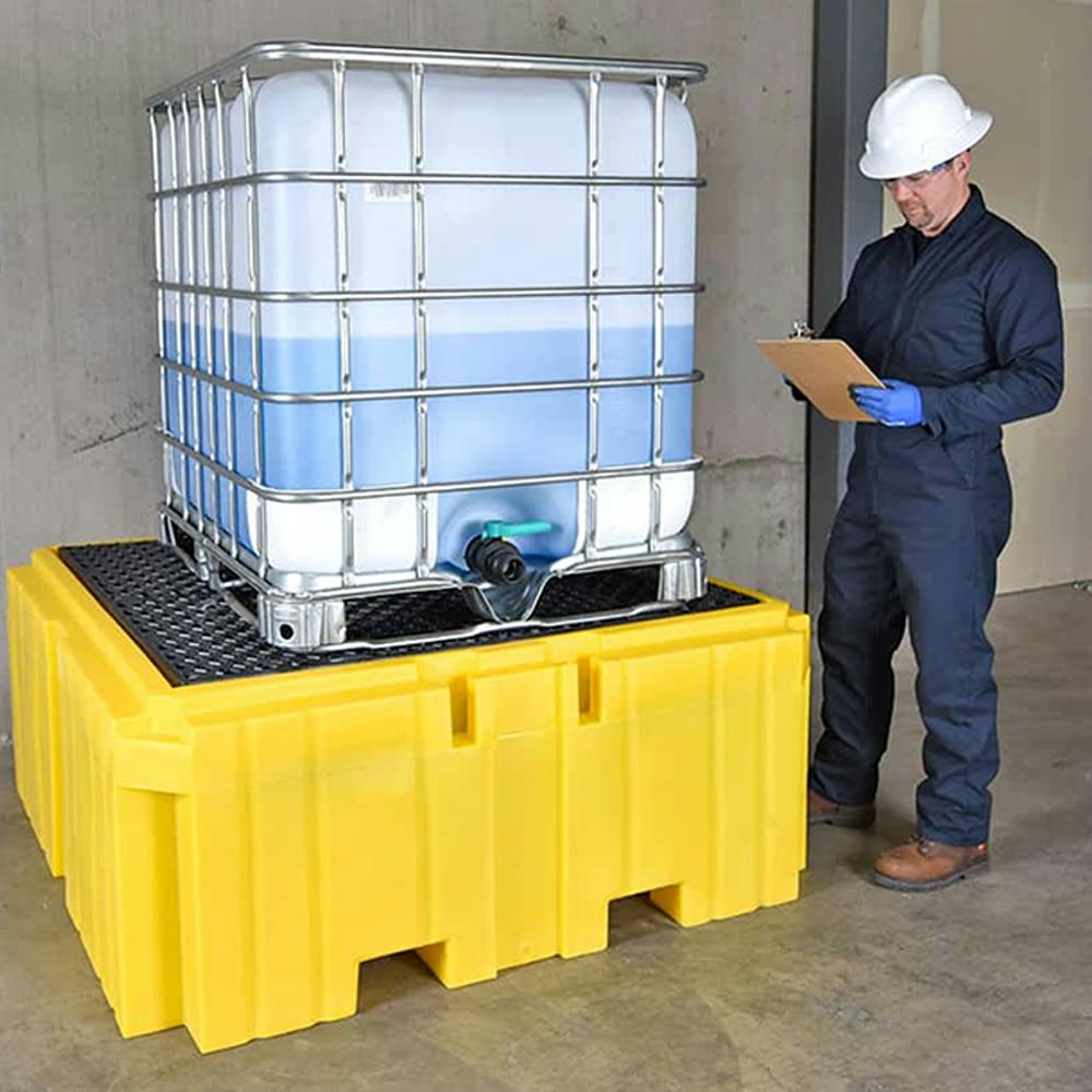 UltraTech Ultra-IBC Spill Pallet® Plus with Drain 62" L x 62" W x 26" Hgt.