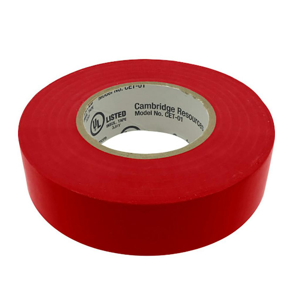 3/4" W x 22 Yd. L x 7 mil Thick Red Vinyl Electrical Tape - Package of 6
