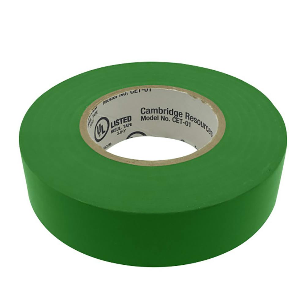 3/4" W x 22 Yd. L x 7 mil Thick Green Vinyl Electrical Tape - Package of 6