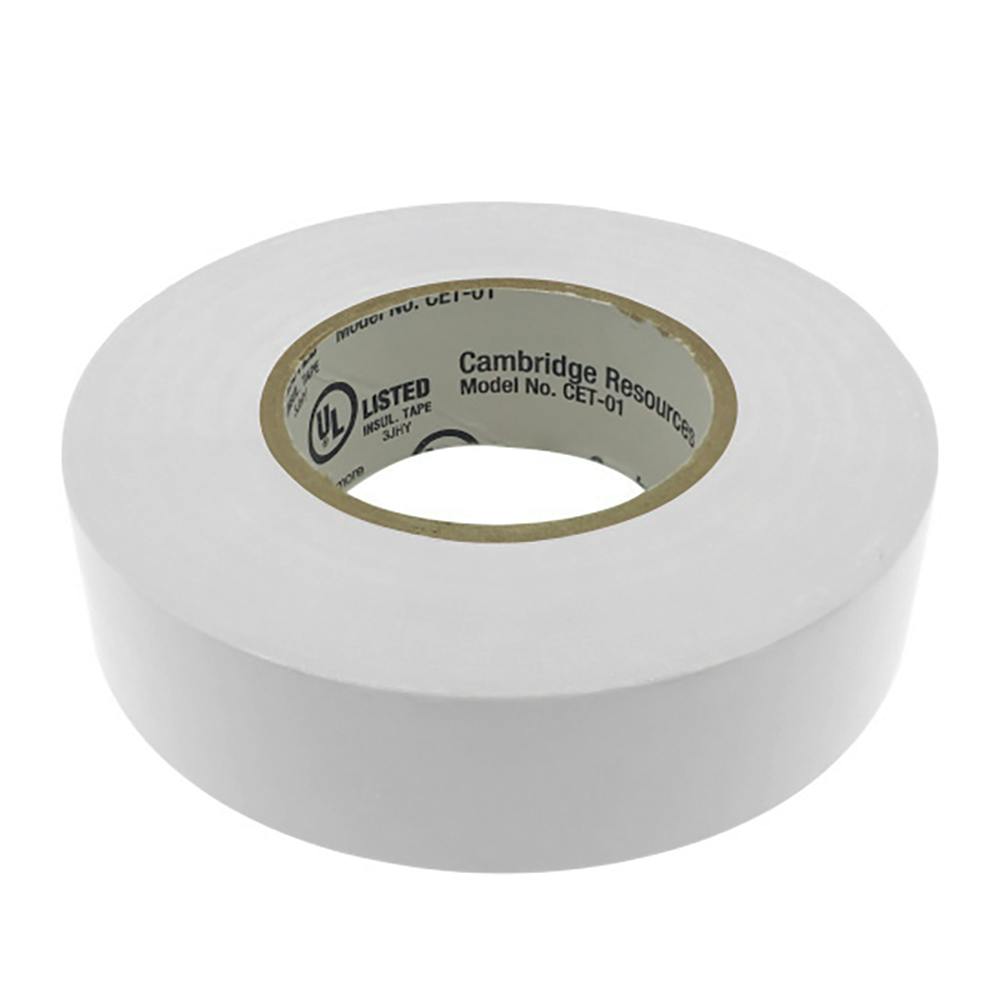 3/4" W x 22 Yd. L x 7 mil Thick White Vinyl Electrical Tape - Package of 6