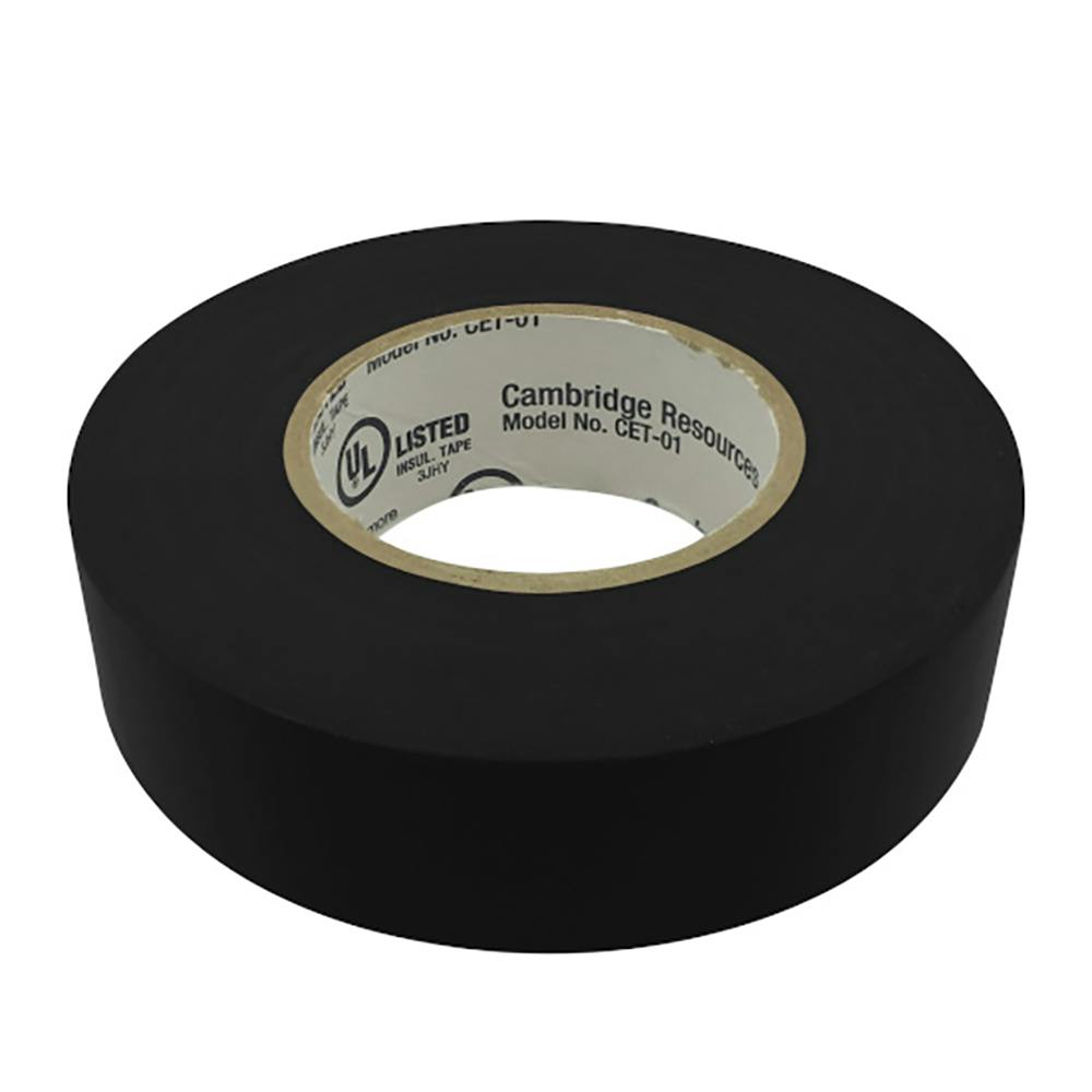 3/4" W x 22 Yd. L x 7 mil Thick Black Vinyl Electrical Tape - Package of 6