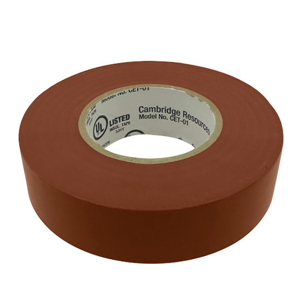 3/4" W x 22 Yd. L x 7 mil Thick Brown Vinyl Electrical Tape - Package of 6