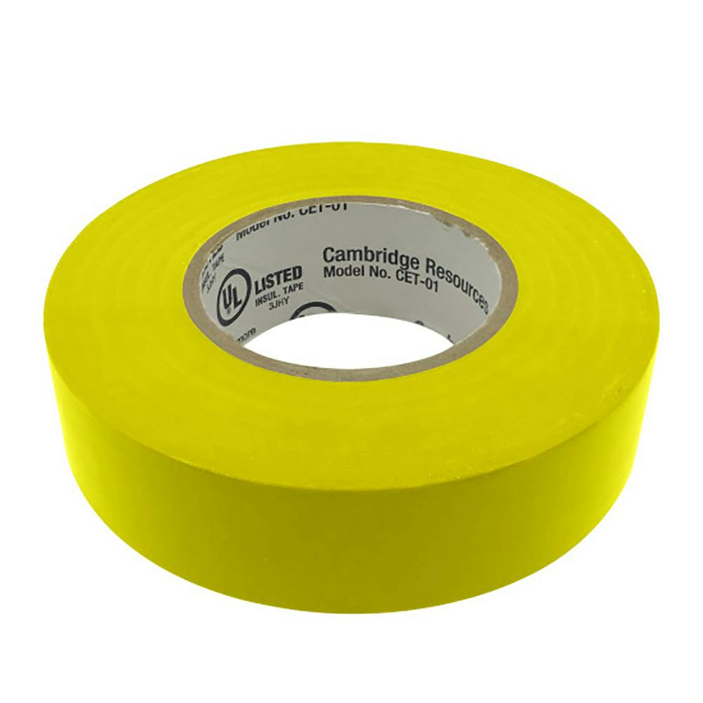 3/4" W x 22 Yd. L x 7 mil Thick Yellow Vinyl Electrical Tape - Package of 6