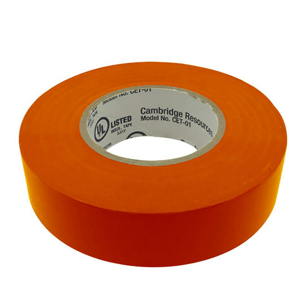3/4" W x 22 Yd. L x 7 mil Thick Orange Vinyl Electrical Tape - Package of 6