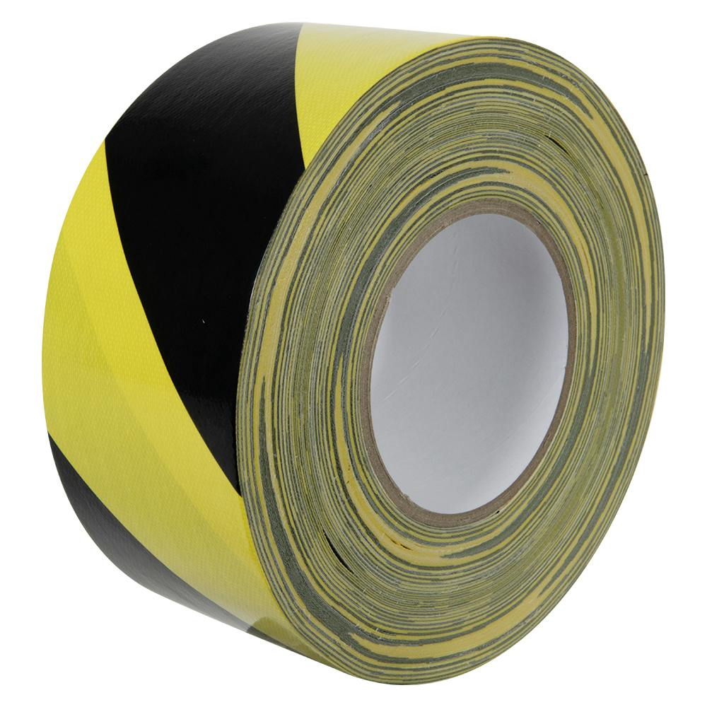 3" W x 60 yd. L x 11.8 mil Thick Black & Yellow Striped Heavy-Duty Hazard Duct Tape