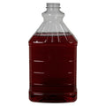 64 oz. Clear PET Ribbed Oblong Beverage Bottle with Tapered Shoulder & 38/400 Neck (Cap Sold Separately)