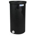 40 Gallon Black LLDPE Cylindrical Tamco® Heavy-Wall Graduated Tank with External Flange & 3/4" Bulkhead Fitting - 19" Dia. x 40" Hgt. (Cover Sold Separately)