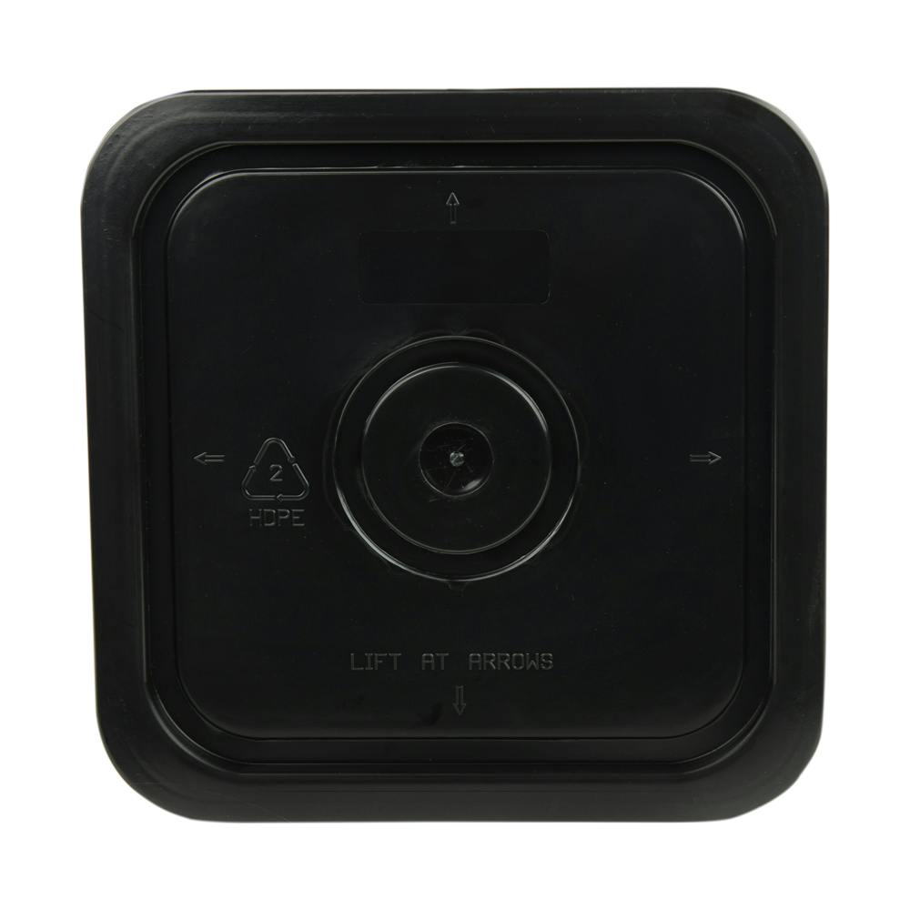 Black HDPE Lid for 4 Gallon Economy Square Buckets