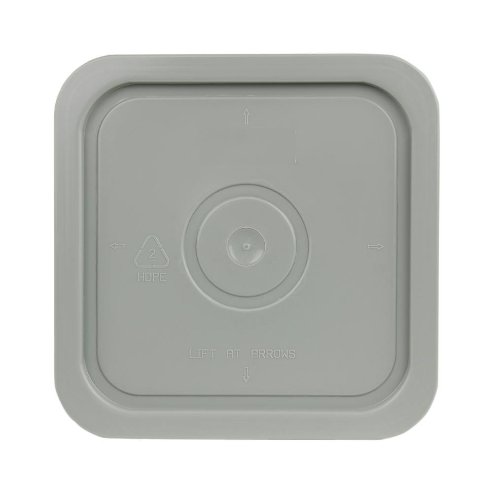 Gray HDPE Lid for 4 Gallon Economy Square Buckets