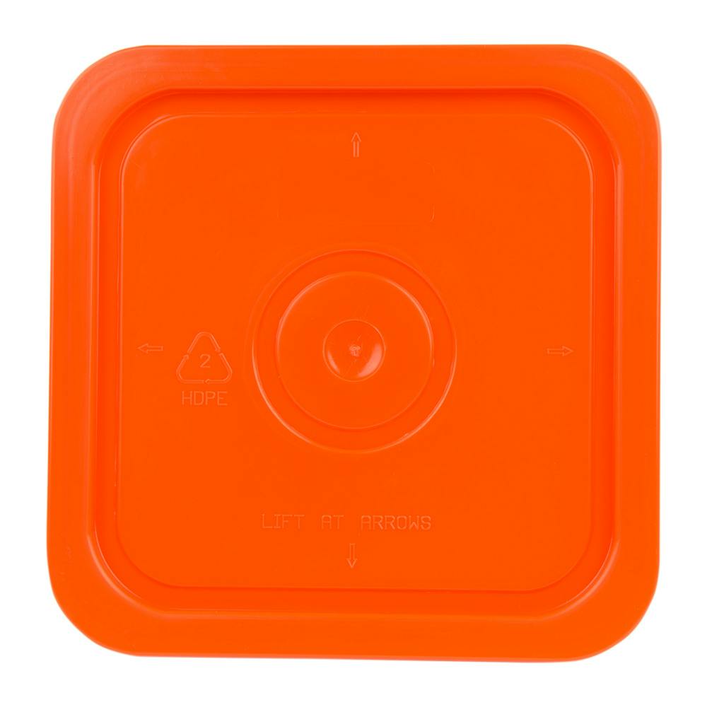 Orange HDPE Lid for 4 Gallon Economy Square Buckets