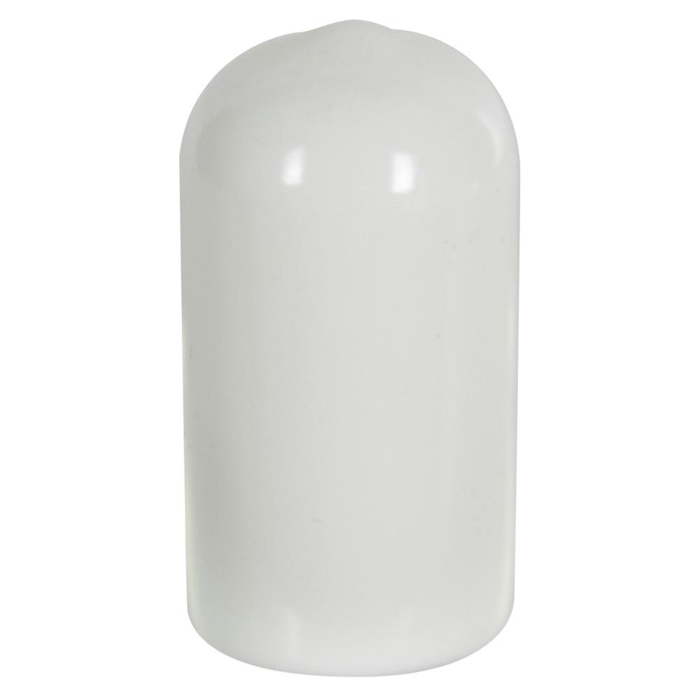 White Vinyl Cap - 1/2" Cap ID x 1" Inside Length