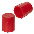 5/8"-18 Red LDPE Threaded Cap - 0.63" Cap ID x 0.813" Inside L (Package of 100)