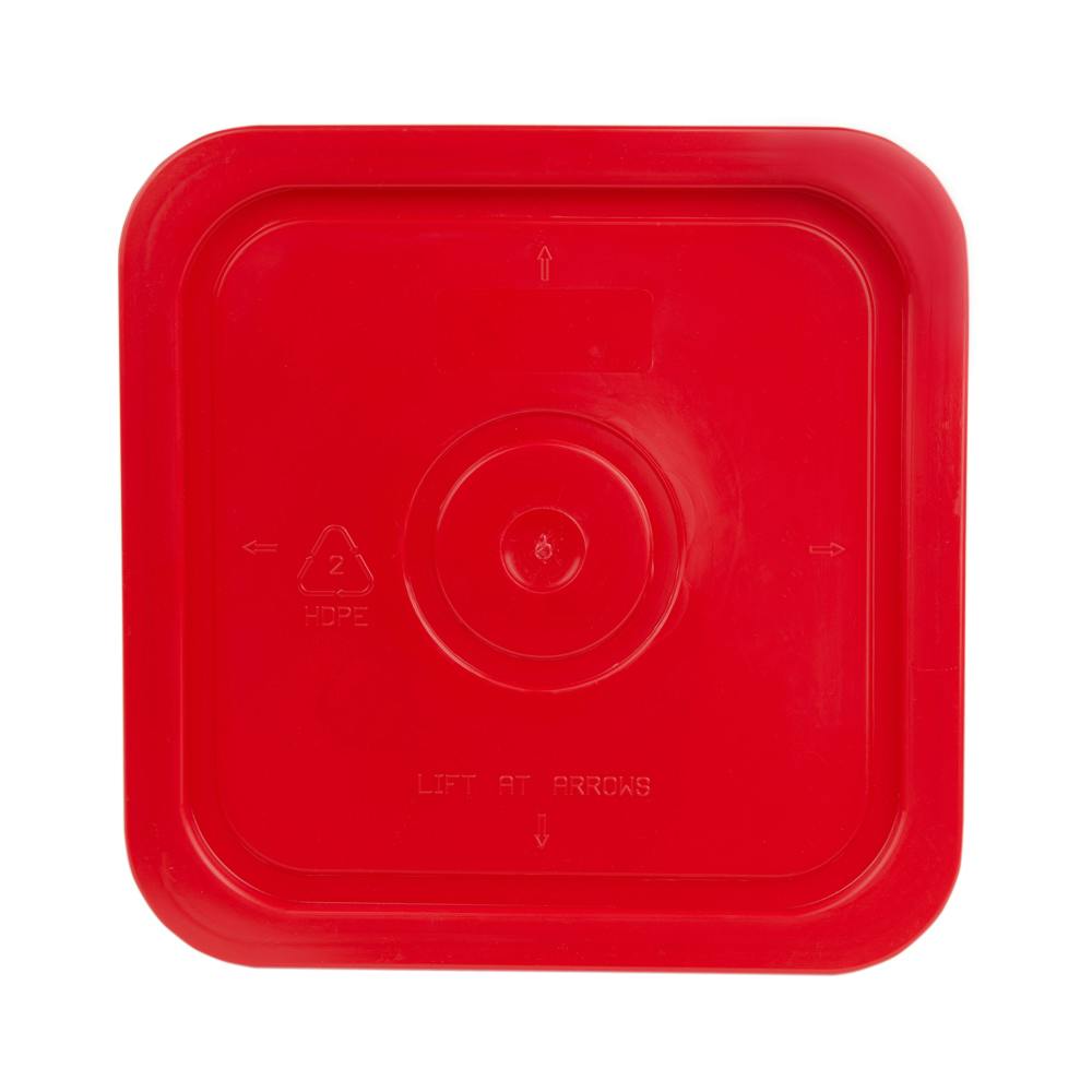 Red HDPE Lid for 4 Gallon Economy Square Buckets