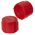 3/4"-16 Red LDPE Threaded Cap - 0.755" Cap ID x 0.57" Inside L (Package of 100)