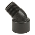 3/4" MNPT x 3/4" FNPT Banjo® Black Fiberglass-Reinforced Polypropylene 45° Pipe Street Elbow