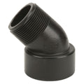 1-1/2" MNPT x 1-1/2" FNPT Banjo® Black Fiberglass-Reinforced Polypropylene 45° Pipe Street Elbow