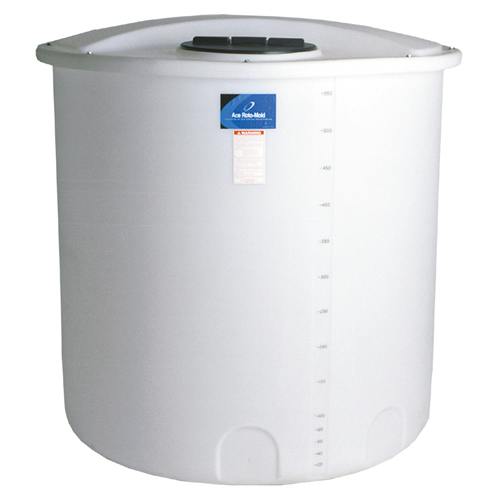 635 Gallon Natural MDPE Round Open Top Vertical Bulk Storage Tank with Bolt-On Cover - 64" Dia. x 52" Hgt.