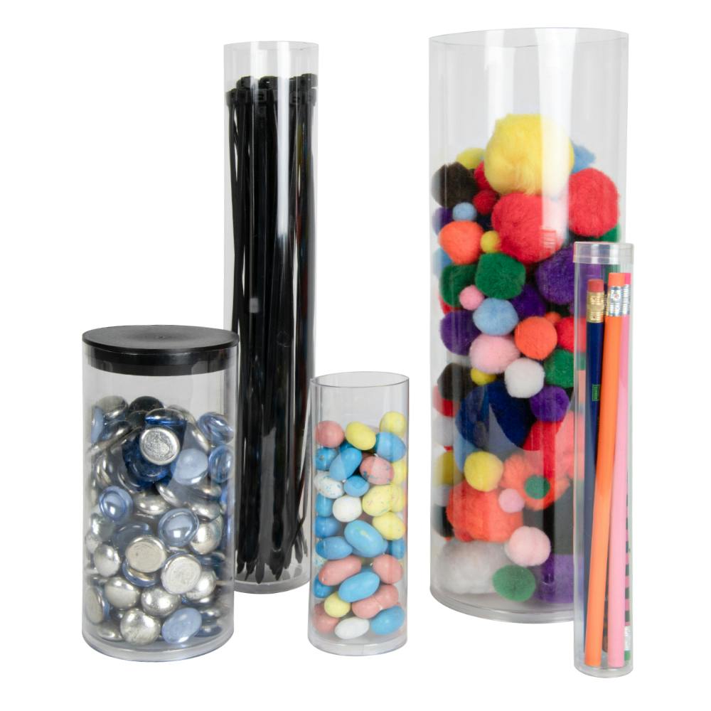 3" Nom. Dia. Black Polypropylene Round Plain Plug for ClearTec Packaging Tubes