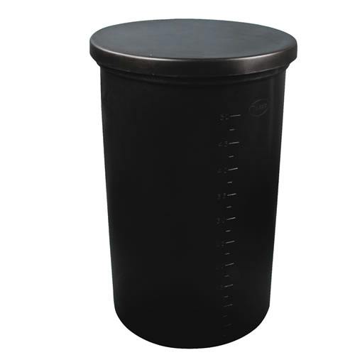 200 Gallon Black LLDPE Cylindrical Tamco® Heavy-Wall Graduated Tank with External Flange - 36" Dia. x 48" Hgt. (Cover Sold Separately)