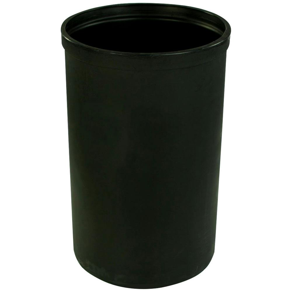 30 Gallon Black LLDPE Cylindrical Tamco® Heavy-Wall Graduated Tank with External Flange - 18" Dia. x 29" Hgt. (Cover Sold Separately)