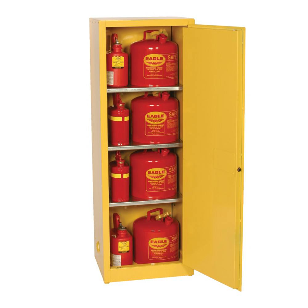 24 Gallon Eagle Space Saving Safety Cabinet with 3 Shelves & 1 Manual-Close Door