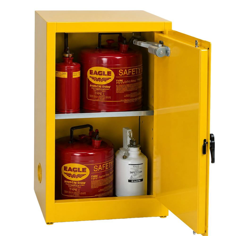 12 Gallon Eagle Space Saving Safety Cabinet with 1 Shelf & 1 Self-Closing Door