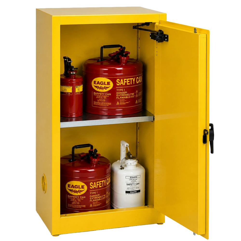 16 Gallon Eagle Space Saving Safety Cabinet with 1 Shelf & 1 Self-Closing Door
